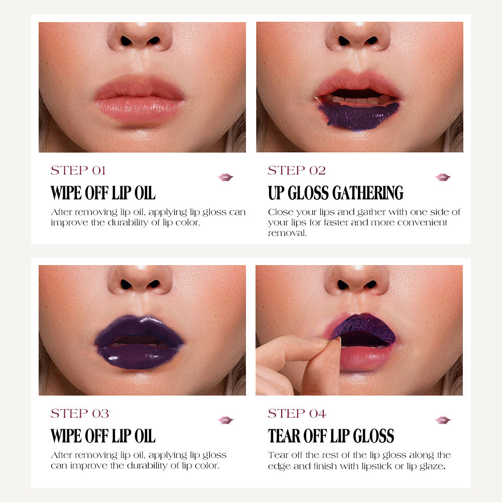 Tear-off Lip Gloss Velvet Matte Non-fading Non-stick Cup Tear-off Lip Color Version Labelable
