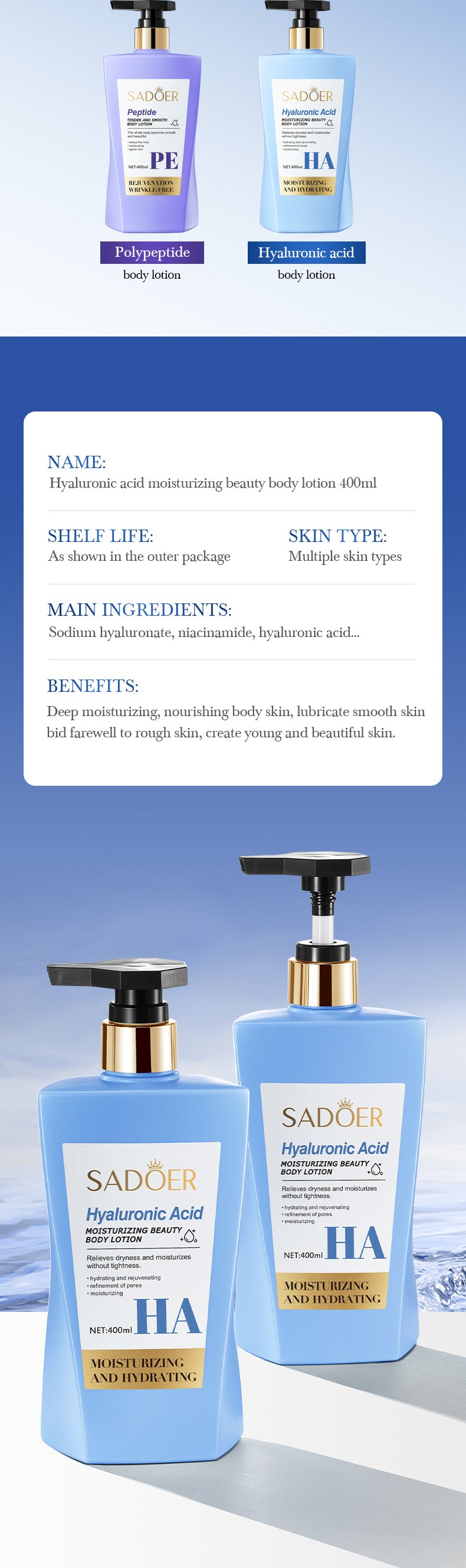 All English Vitamins C Translucent Body Lotion SADOER Moisturizing Body Lotion  Wholesale