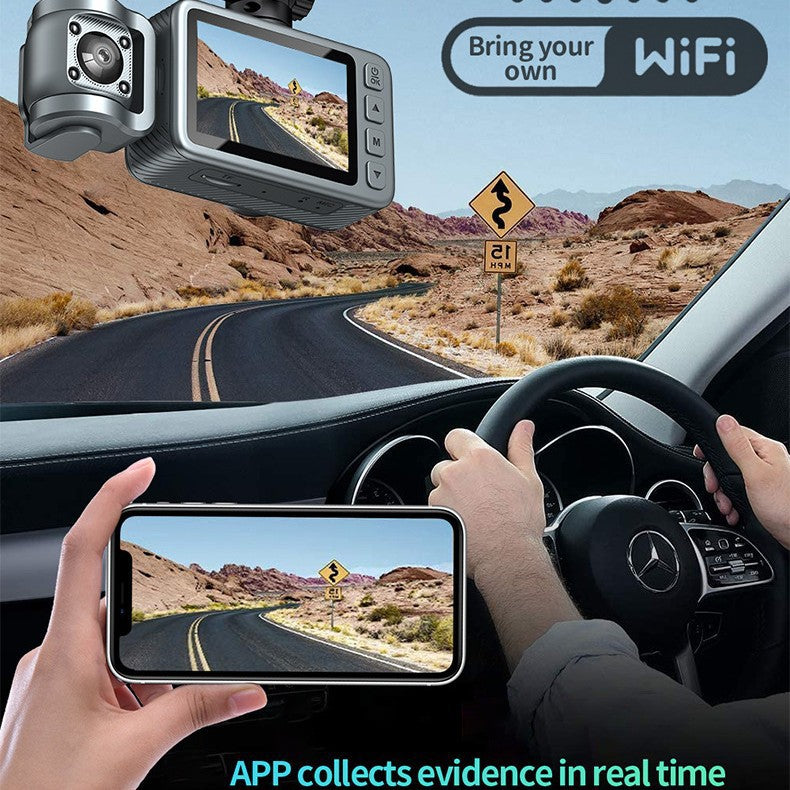 New Hd1080P Three-Channel Dash Cam wifi Mobile Phone Interconnect Car Dash Cam DashCam