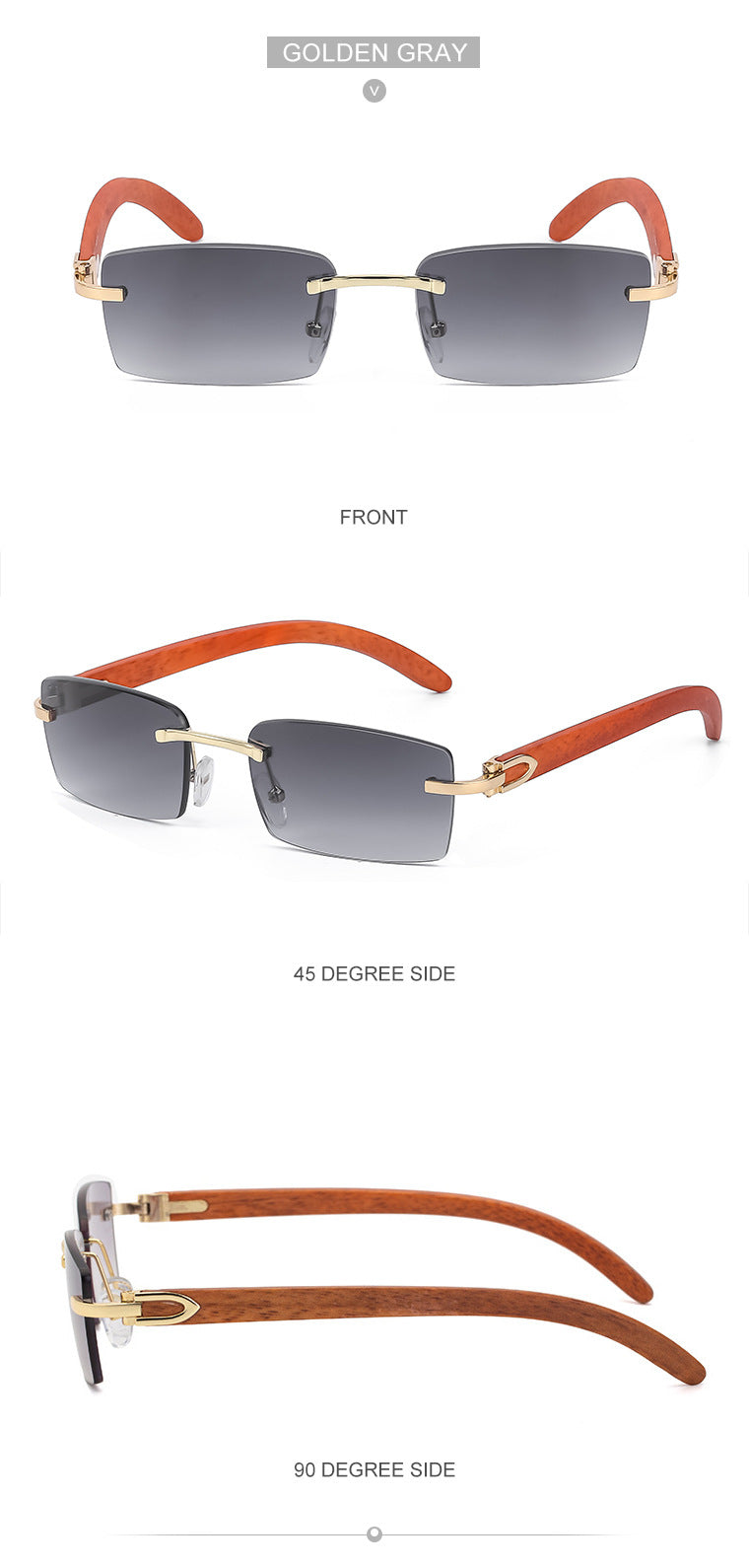 New Fashion Sunglasses for Men Ultra-Clear Frameless Sunglasses Ocean Lens Diamond Cut Edge Trendy Wholesale7533