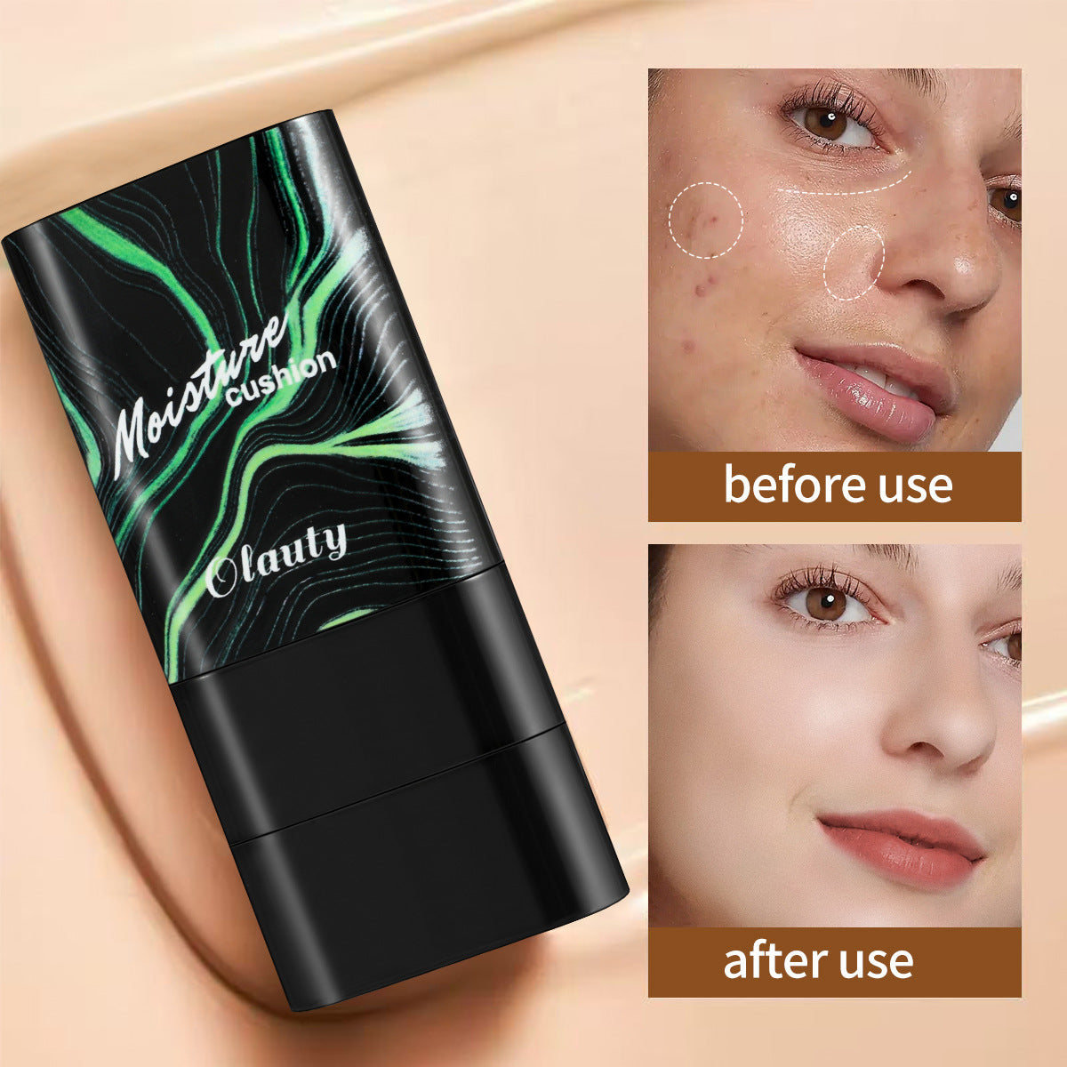 AliExpress Waterproof Foundation Stick Concealer Waterproof Dual-Ended Makeup Brush 2-in-1 Nude Makeup Foundation Liquid Non-Smudge