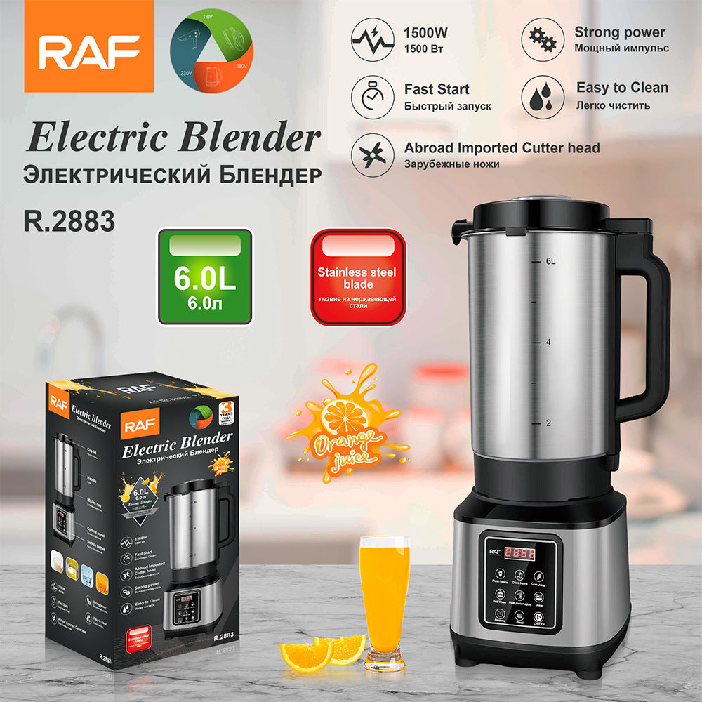 RAF European Standard Multifunctional Juicer Household Fully Automatic Fruit and Vegetable Juicer Cooking Machine Stainless Steel6L