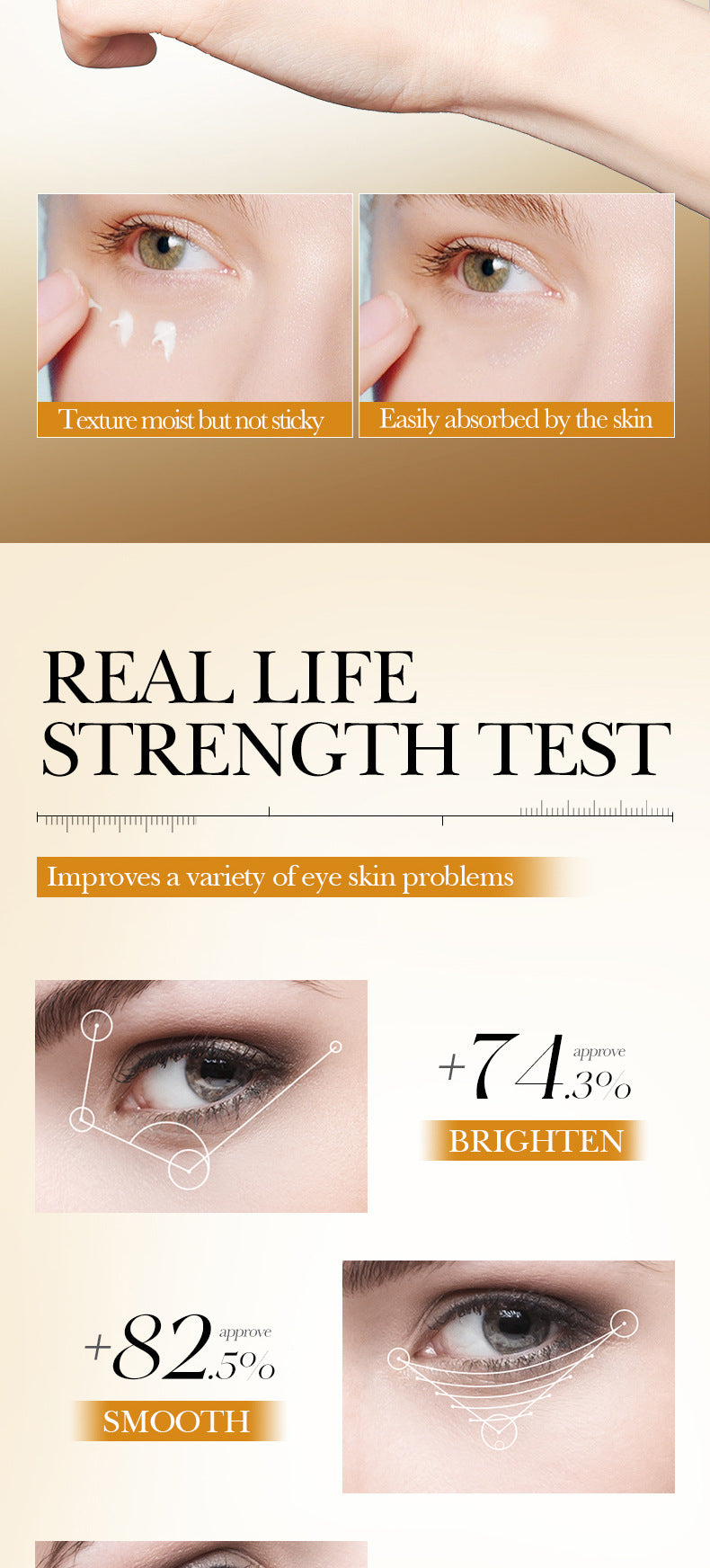 BIOAOUA Turmeric Antioxidant Soothing Eye Cream Brightening, moisturizing and moisturizing eye cream  foreign trade wholesale