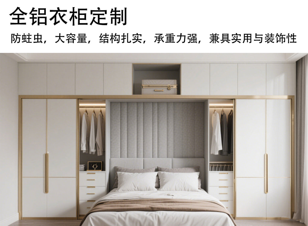 Custom Honeycomb Aluminum Alloy Wardrobe Bedroom Home Formaldehyde-Free Large Capacity Wardrobe Combination Cloakroom Overall Design