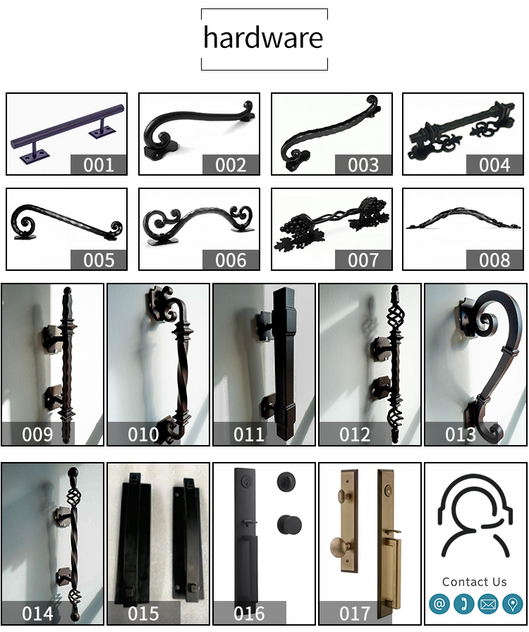 Foshan Factory High Quality Double Front Entry Doors Wrought Iron Doors Double Exterior