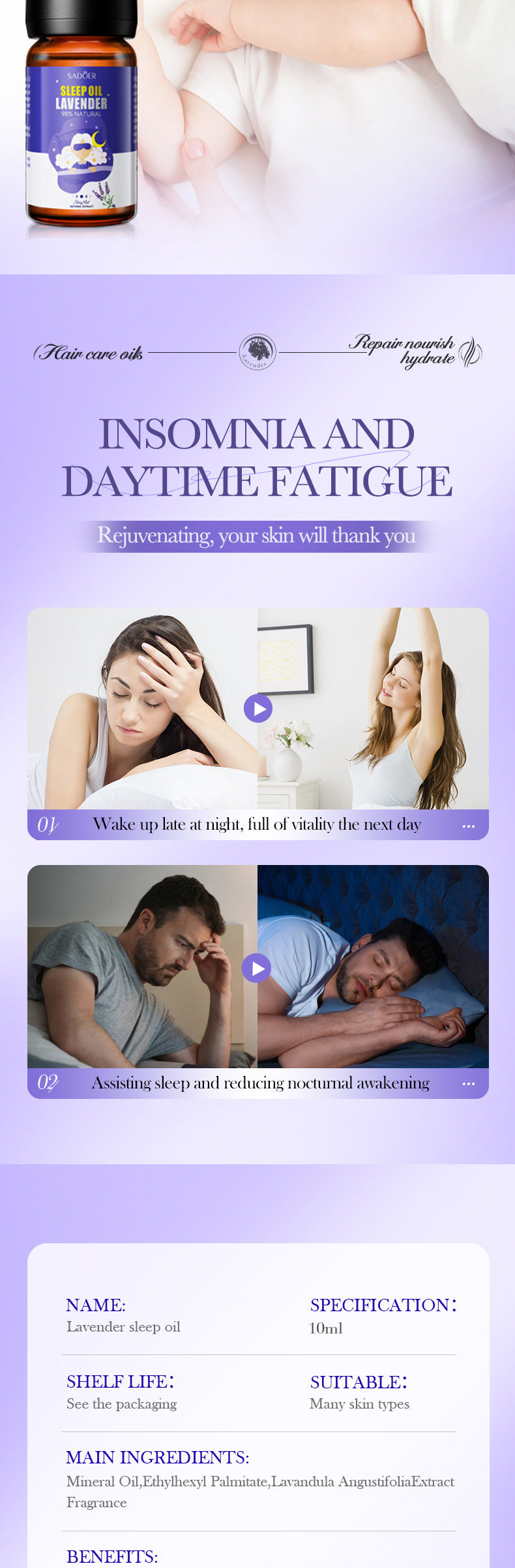 Lavender Essential Oil SADOER Fragrance improves sleep and relieves fatigue essential oil cross-border foreign trade wholesale