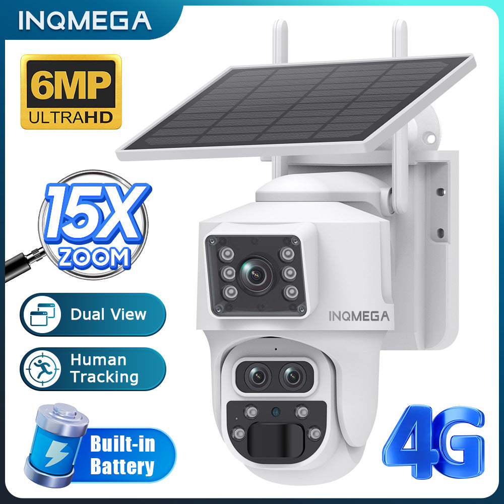 New Product4G Solar Camera Dual Lens Screen Gun Ball Trinocular152x Zoom Outdoor HD