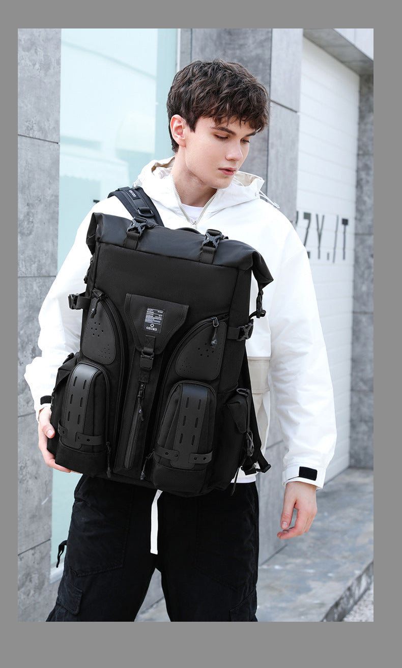 OZUKO Tactical Backpack Men's Shoulder Large Capacity Waterproof Baseball Bag Outdoor Travel Multifunctional Trendy Sports Bag