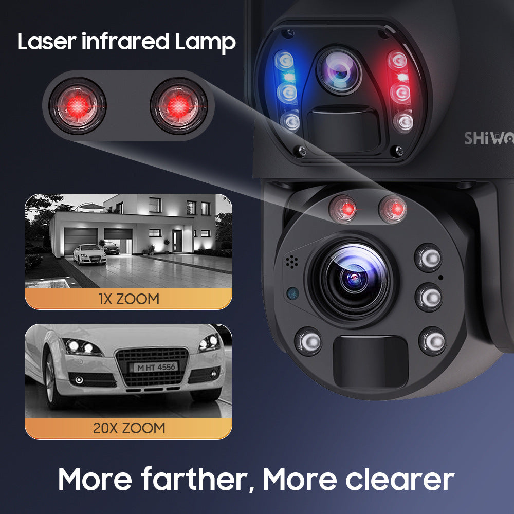 Factory Private Model600Wan HD Solar Camera Full Metal Farm20Night Vision Dual Lens Camera