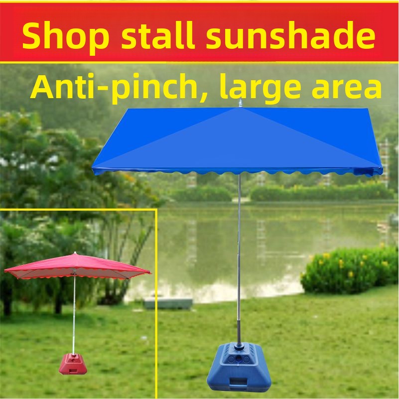 Sunshade Umbrella Shop Storefront Inclined Umbrella Outdoor Stall Large Umbrella Courtyard Folding Thickened Sunshade Canopy Large Long Umbrella