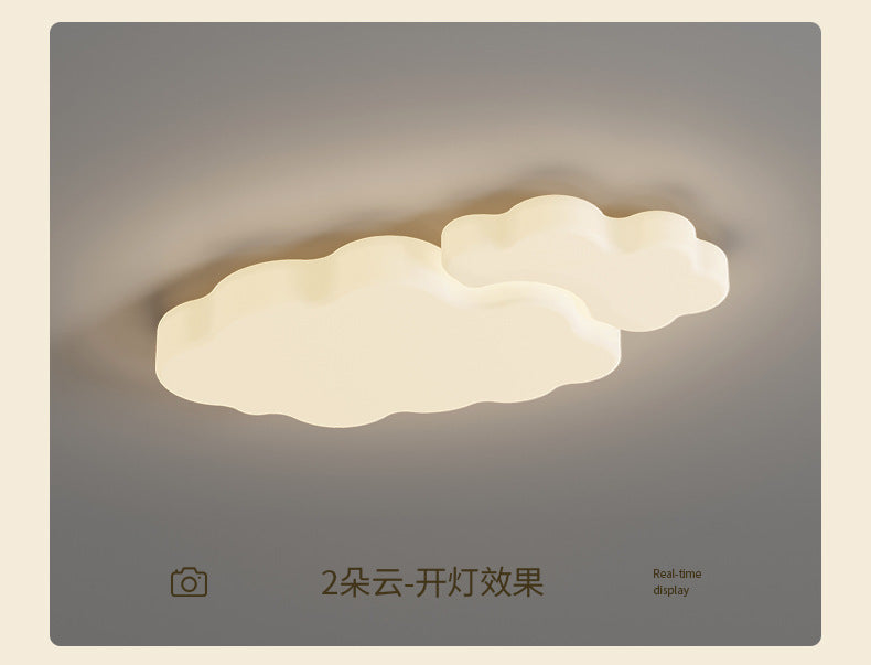 Full Spectrum Living Room Lamp Simple Modern Zhongshan Lighting Elegant Cream Style High-End Cloud Ceiling Lamp Set