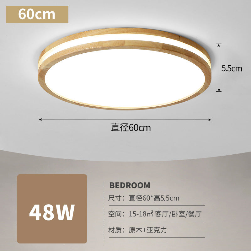 Minimalist Nordic Style Solid Wood Lighting LED Square Ceiling Light Living Room Light Hallway Light Study Light Balcony Light