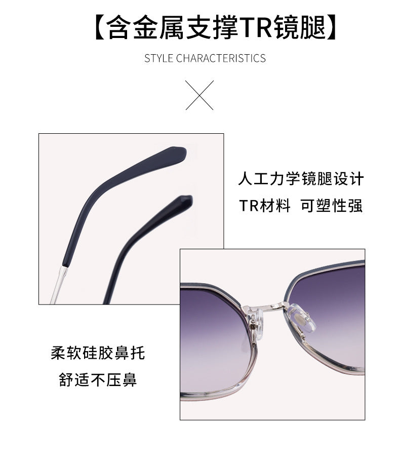 2025New European and American Fashion Square Frame Polarized Sunglasses for Women, Trendy Street Style, Sun Protection Sunglasses for Women Wholesale