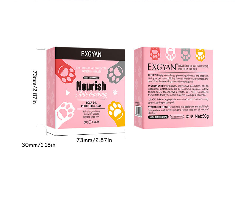 Pet Paw Balm EXGYAN Rose Flower Oil Anti-Dry Crack Paw Hand Cream Cross-Border Foreign Trade Wholesale