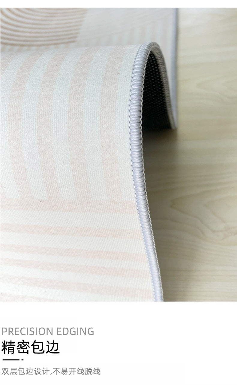 Living Room Carpet Cream Style Crystal Velvet Floor Mat Sofa Coffee Table Rug Bedroom Bedside Rug Manufacturer Can Label