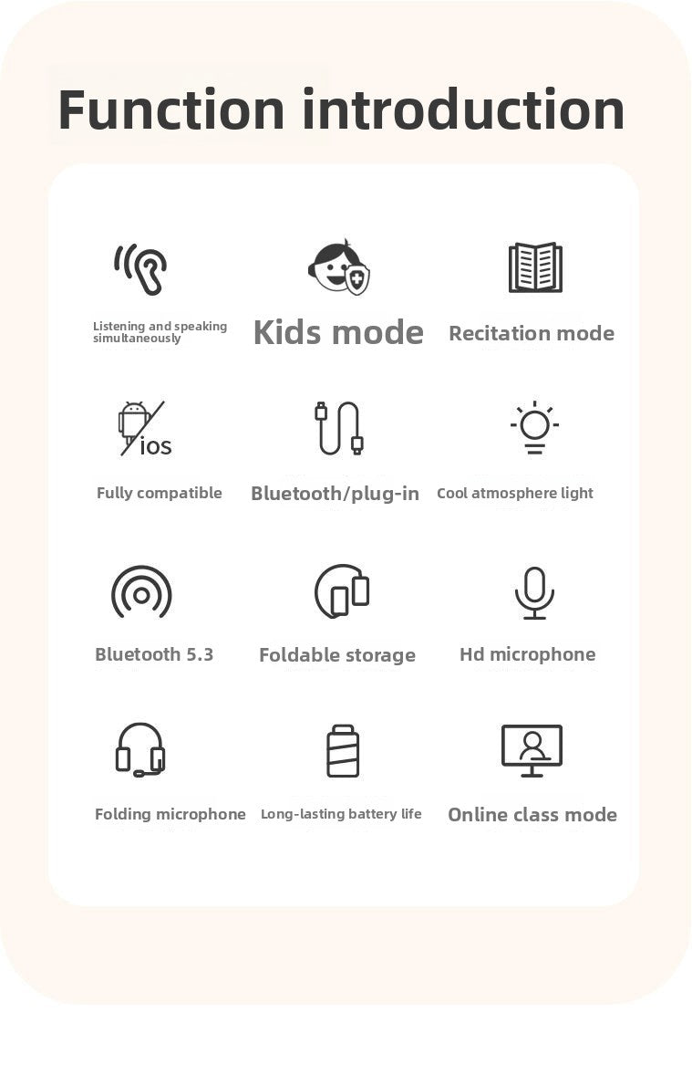 Cat Ear Headband Bluetooth Wireless Headphones with Mic Cute Long Battery Life Adorable Design Cute Cat