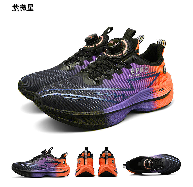 Red Rabbit8pro Button Student Sports Shoes for Men and Women, Carbon Plate Lightweight Shock-Absorbing Running Shoes, Candy Colors