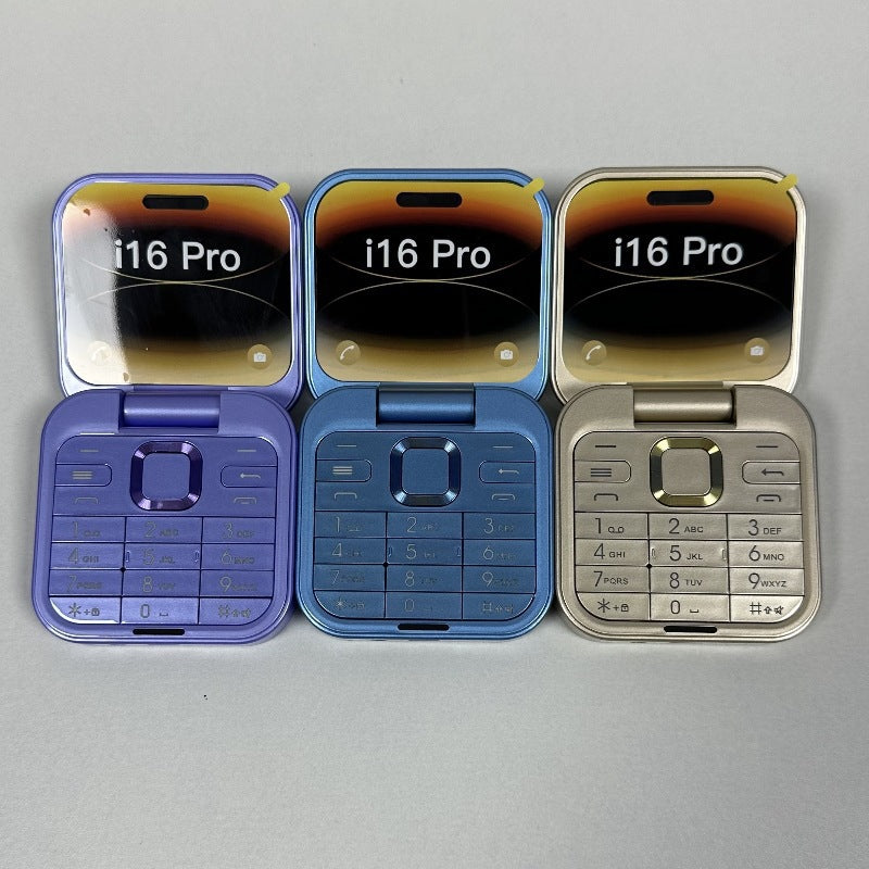 Wholesale i16pro Foldable Phone Mini Bluetooth Phone Foldable i17pro Button Elderly Phone Small Mobile Phone