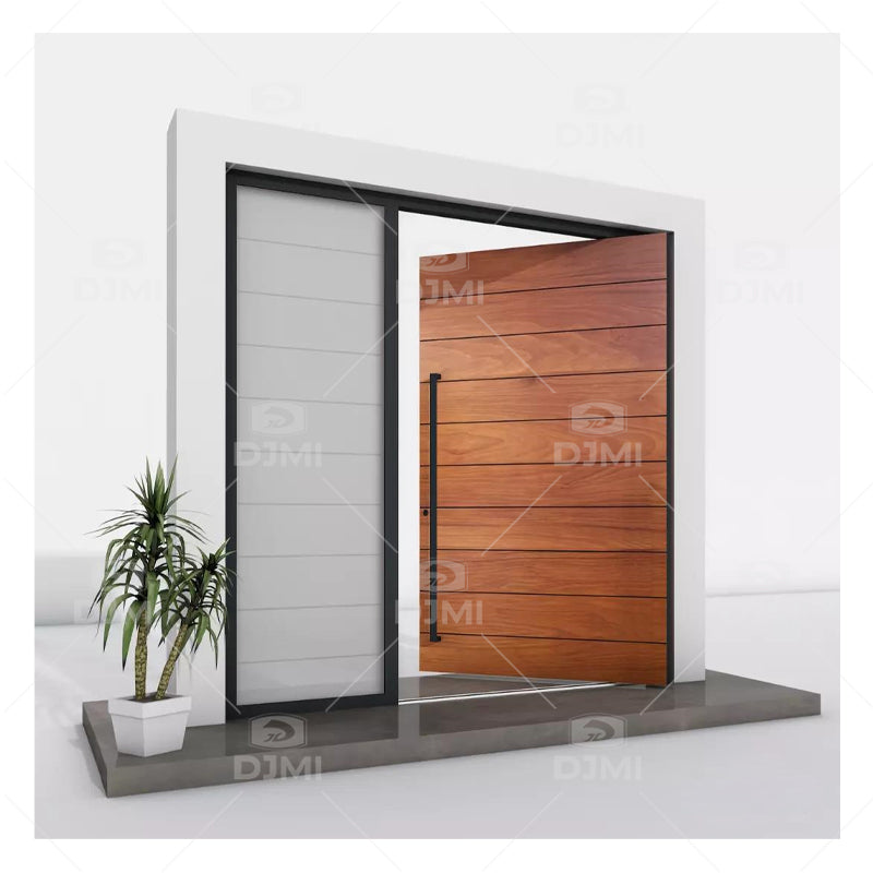 DJMI Newest High Quality Solid Wood Pivot Entry Door US Villa Customizable