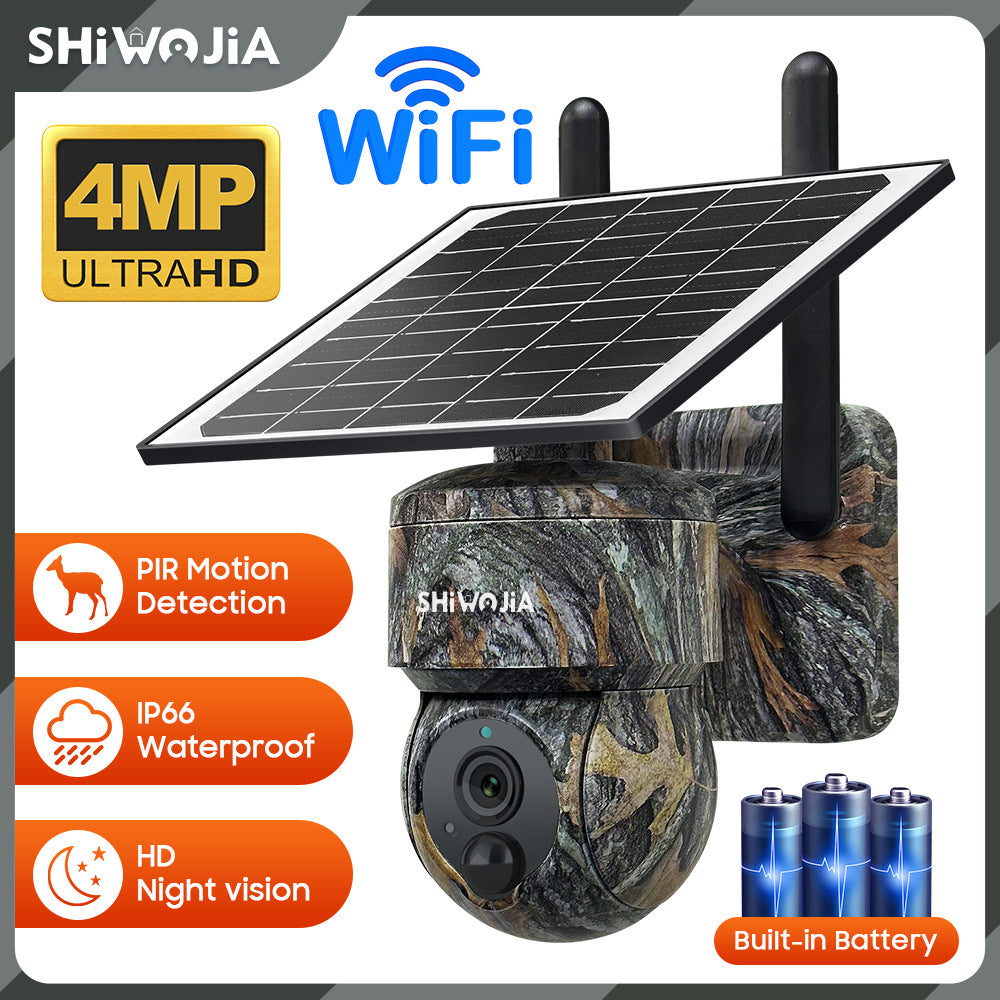 Outdoor Maple Leaf Camouflage Solar Camera4MP Low Power Consumption4G High Definition Forest Remote Early Warning Monitoring