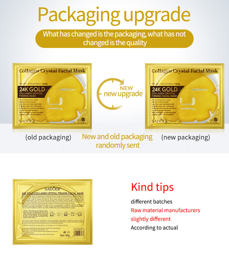 24k Gold Collagen Mask60gSADOER Crystal Hydrating Moisturizing Mask Cross-Border Wholesale