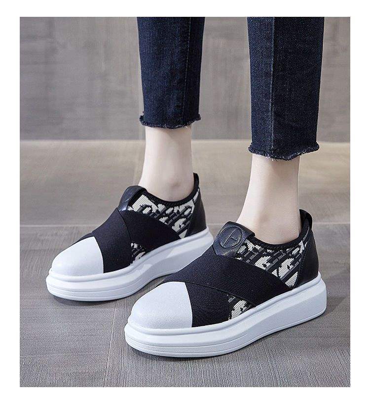 Super Soft White Shoes for Women2025New Summer Slip-On Versatile ins Students Thick Bottom Casual Loafers