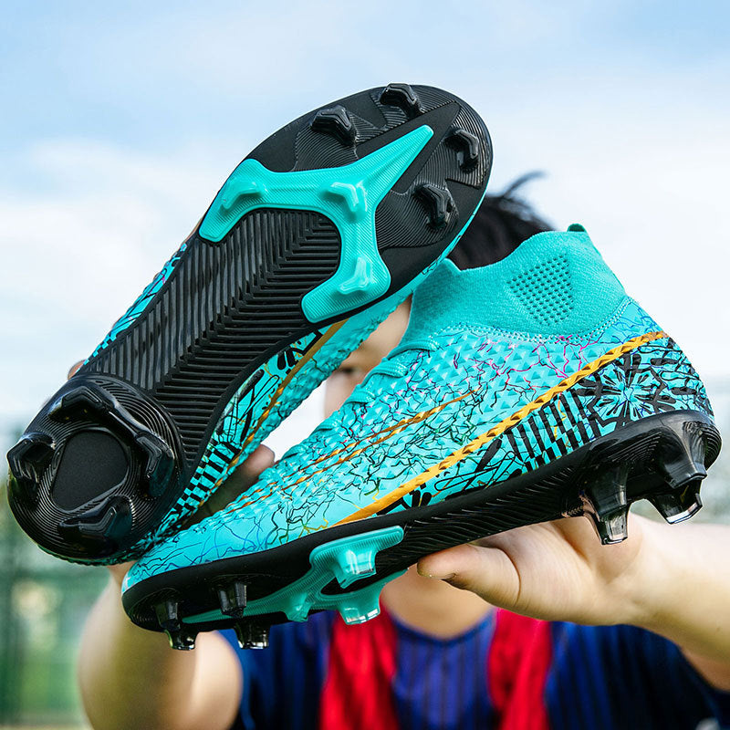 New high-top soccer shoes for men and women AG Spike TF Broken Nail Youth Student Grassland Competition Training Shoes