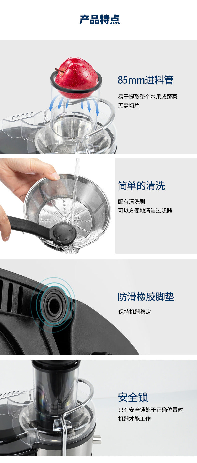 Foreign Trade  juicer Large Caliber4All-in-One Juice Extractor Multi-Functional Pulp and Juice Separator Juicer