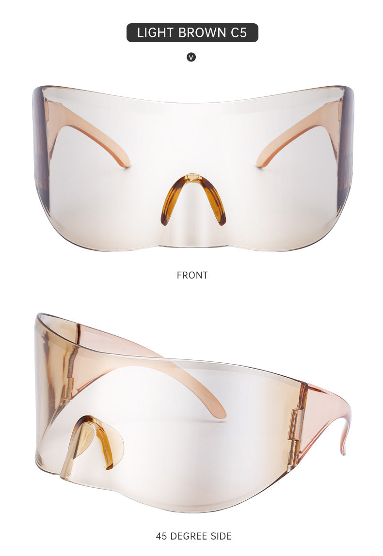 Outdoor Cycling Mercury Sunglasses for Women, European and American Style, Large Frame, Sun Protection Sunglasses for Men, Sports Windproof Glasses shades