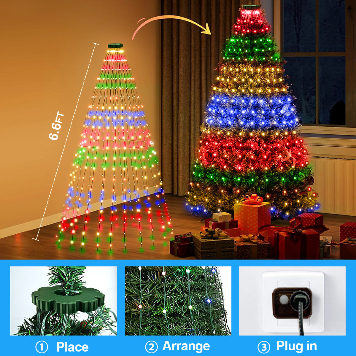 Christmas Tree Lights Christmas Garden Decoration Lights Colorful Lights String Lights Waterfall Tree Hanging Lights Christmas Bestsellers