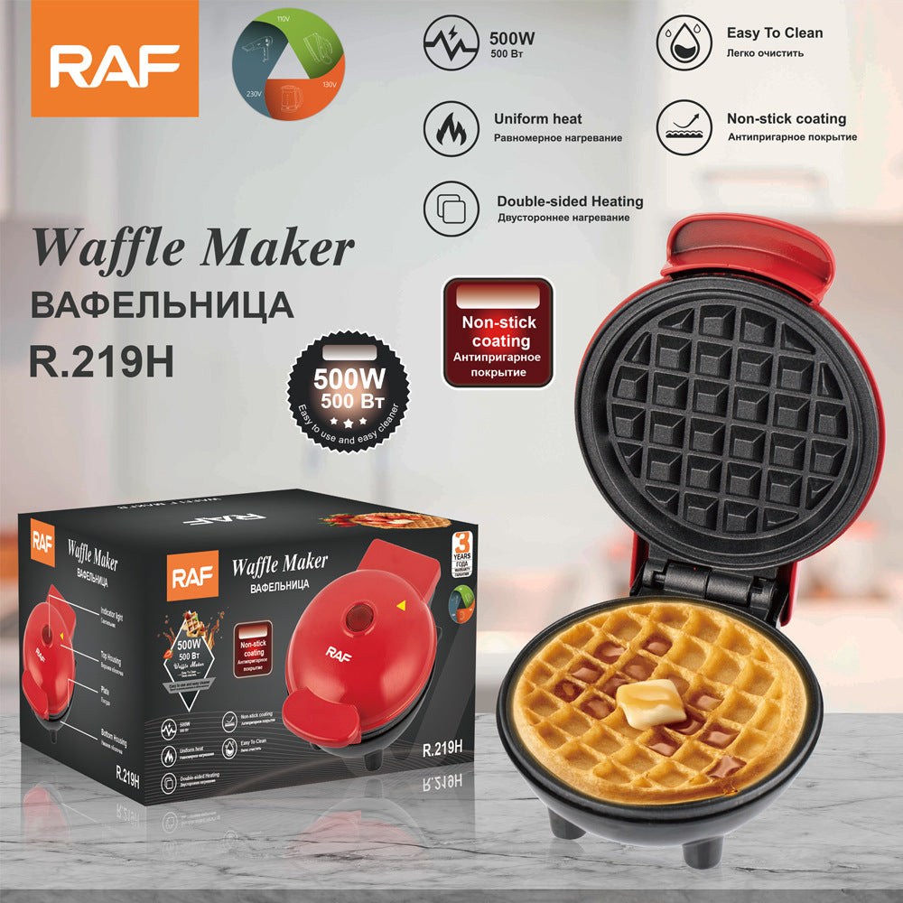 RAF Sandwich Maker Household EU Plug Multifunctional Double-Sided Waffle Heating Cake Bread Breakfast Machine