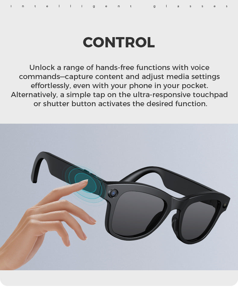 M01S Smart Glasses800100 Megapixel Camera with Image Stabilization1200P Video Recording AI Simultaneous Translation Character Recognition