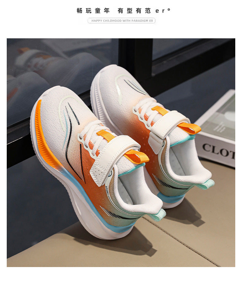 Children's Ultra-light Shock-absorbing Anti-slip Running Shoes Spring and Summer Medium and Large Children's Mesh Breathable Sports Shoes Children's Shoes Breathable Shock-absorbing