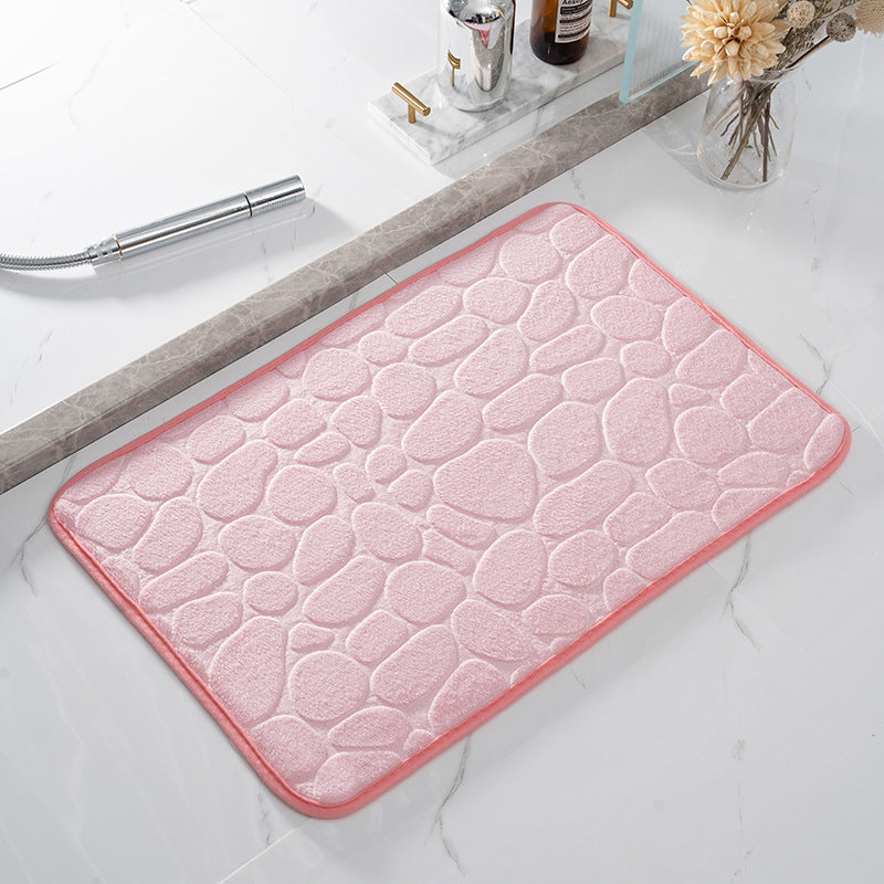Special Coral Fleece Pebble Embossed Floor Mat Thickened Soft Bathroom Rug Machine Washable Carpet Wholesale