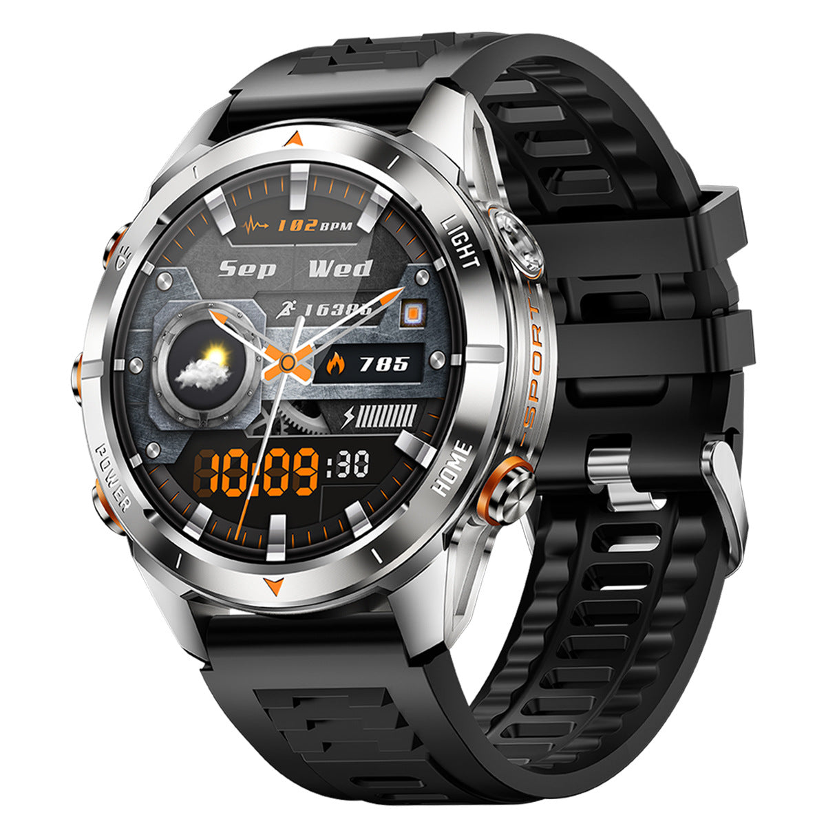 KT80Smart Watch Bluetooth Call True Heart Rate Step Sleep Monitoring IP68Deep Waterproof Flashlight Three-Proof