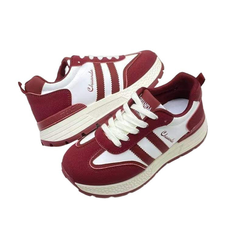 Platform Height Increasing Women's Shoes2025Spring and Summer New Versatile Forrest Gump Soft Sole Sports Casual Dad Shoes