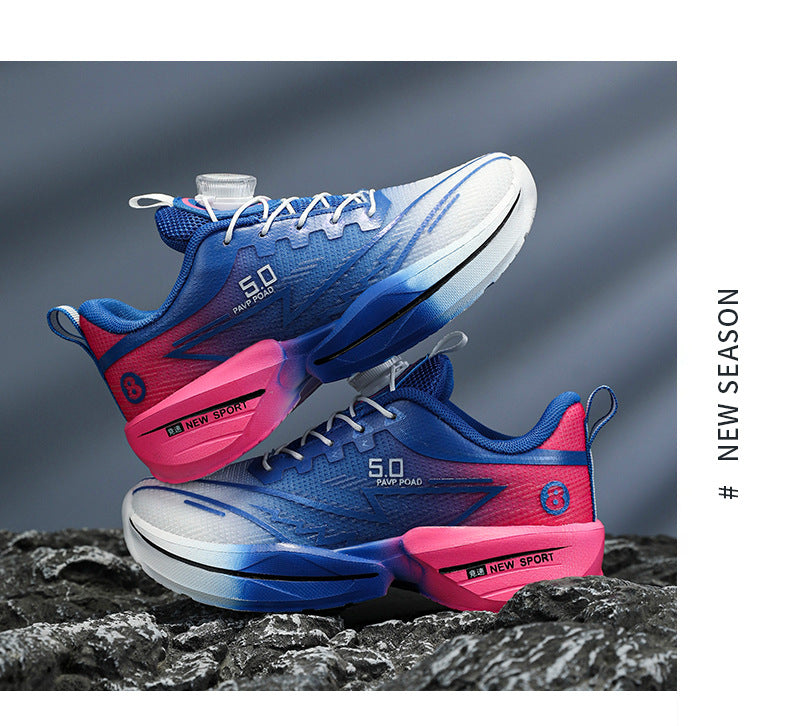 2025Summer New Boys' Shoes for Older Children Lightweight Shock-Absorbing Sports Shoes Mesh Breathable Professional Racing Running Shoes