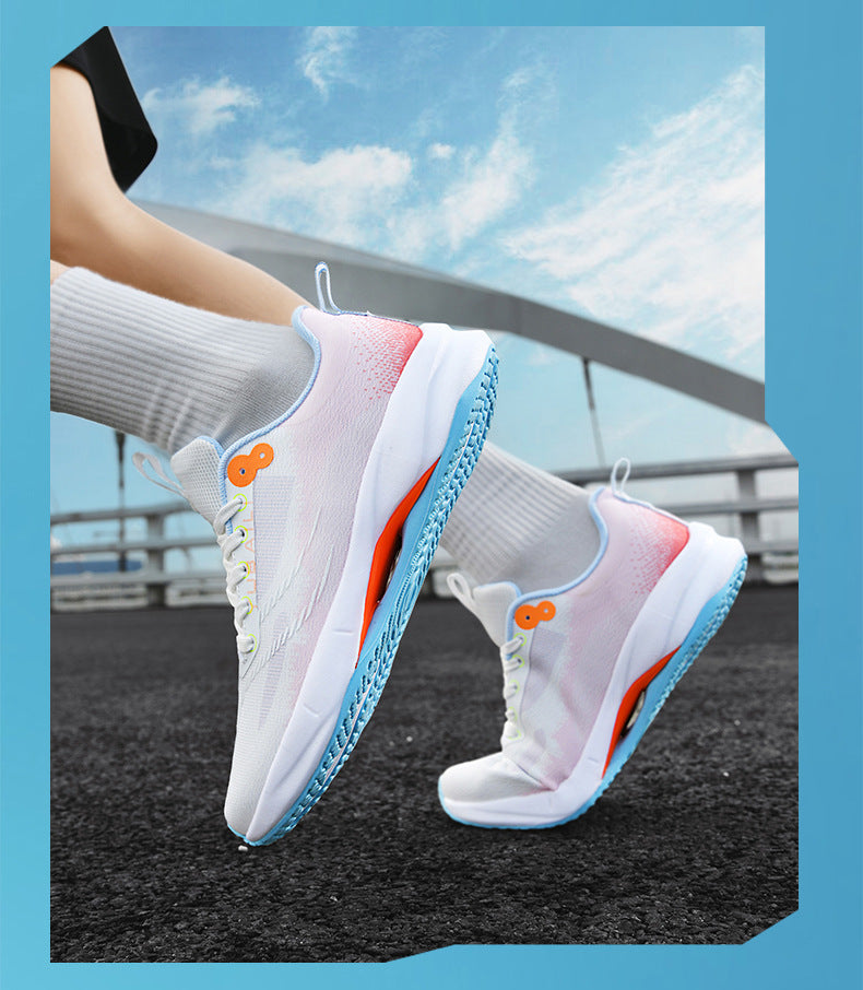 Summer Men's Fashion Breathable Sneakers Student Outdoor Trendy Lace-up Thick-soled Low-top Casual Running Shoes