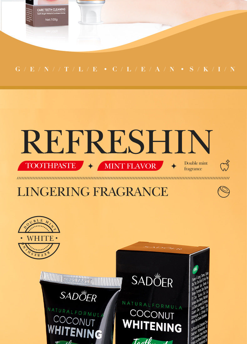 Toothpaste SADOER Vitamin C Coconut Oral Care Gum Protection  Wholesale Live Streaming