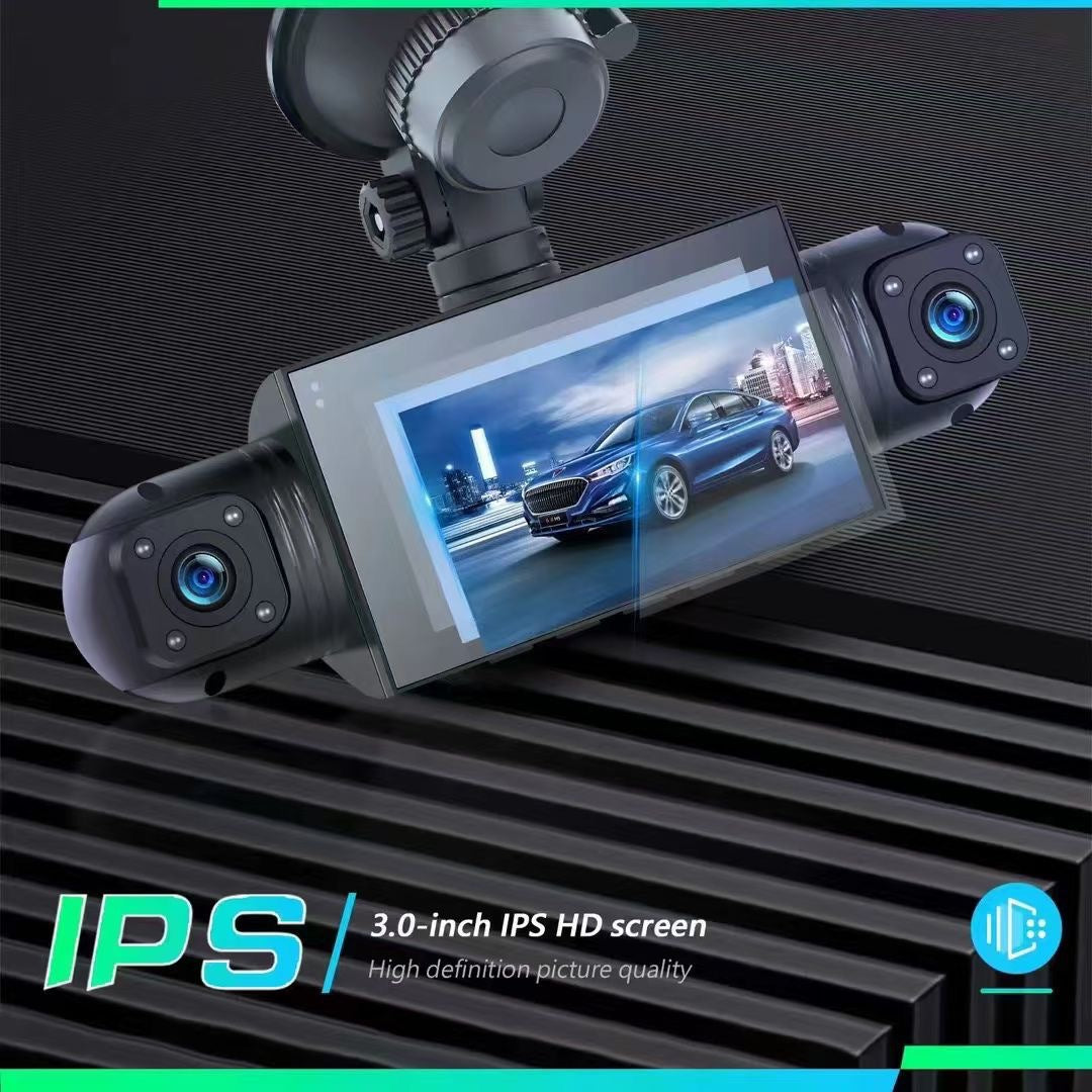 Dash Cam with Four Lenses1080P High-definition infrared night vision four-record simultaneous display dash cam DVR