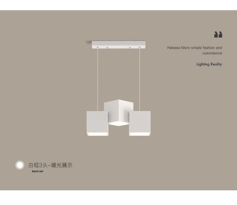 Art Cube Restaurant Light Modern Dining Table Pendant Light Simple Trendy Office Desk Bar Counter Study Room Restaurant Grand Lighting Fixture