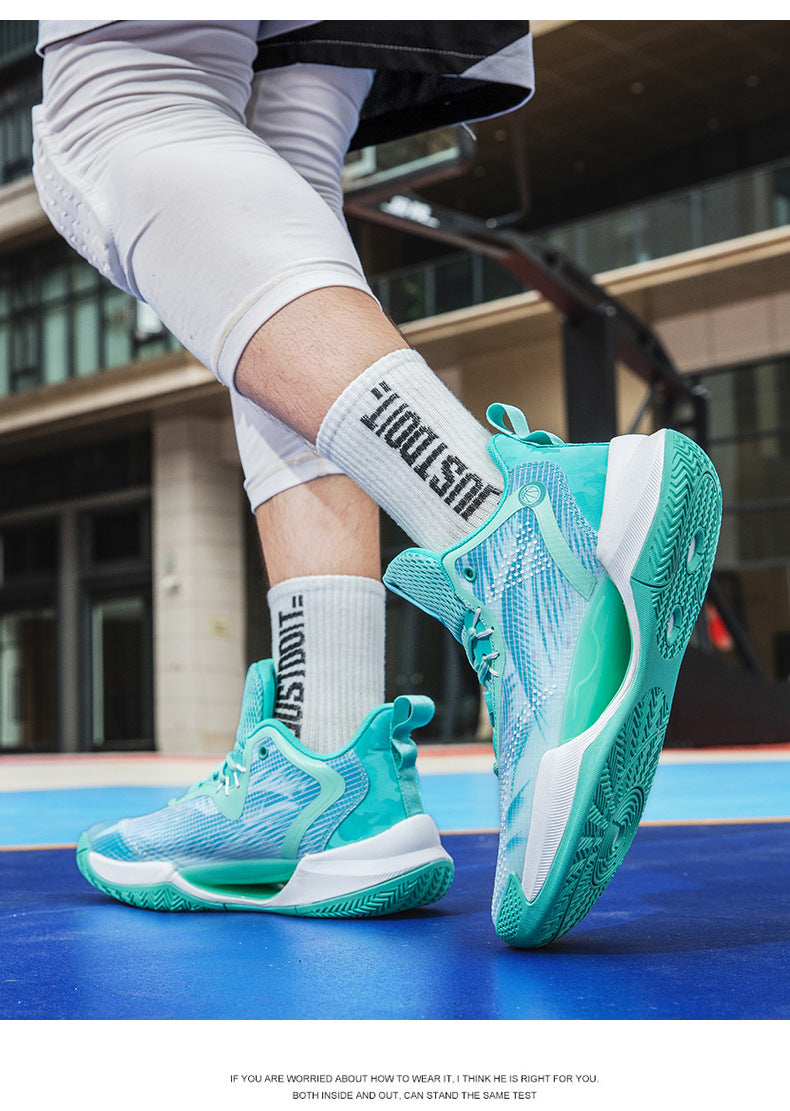 New Trendy Fashion Basketball Shoes Breathable Mesh Sports Shoes High Top Luminous Lightweight Comfortable Men's Sneakers