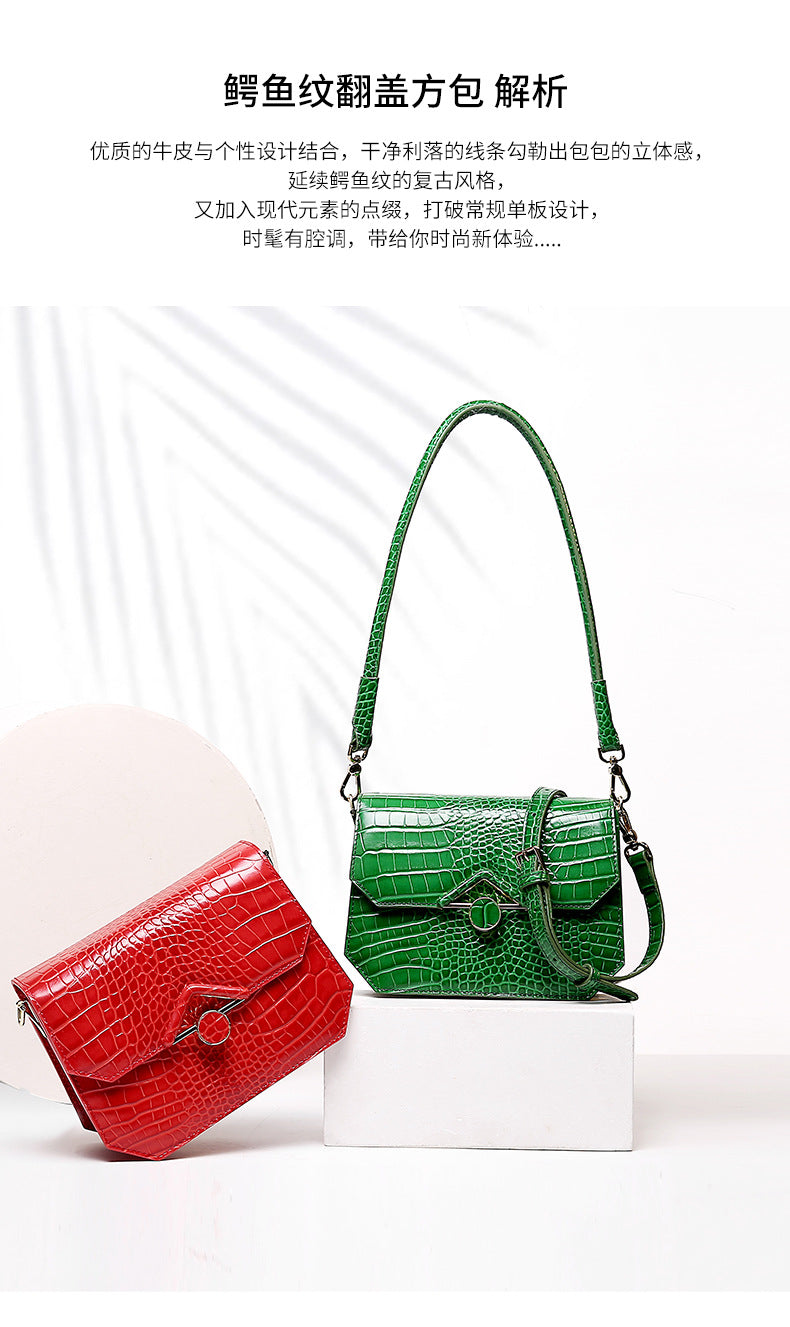 Women's Bag Summer New Crocodile Pattern Chain Bag Trendy Fashion Retro Personality Stylish Single Shoulder Crossbody Bag