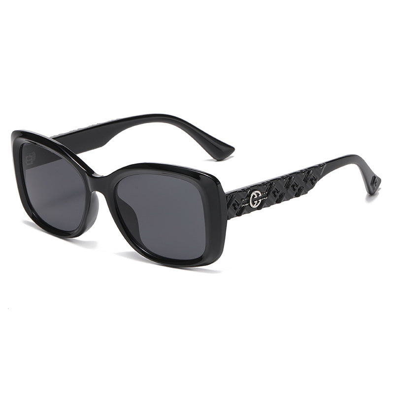 2025New European and American Fashion Large Frame Cat Eye Sunglasses for Women High-end Sun Protection Sunglasses for Women Trendy sunglasses