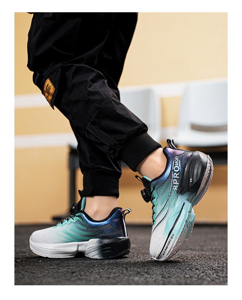 Red Rabbit8pro Rotating Button Children's Shoes Lightweight Shock Absorption Rebound Non-Slip Running Shoes Boys and Girls Students Physical Test Sports Shoes