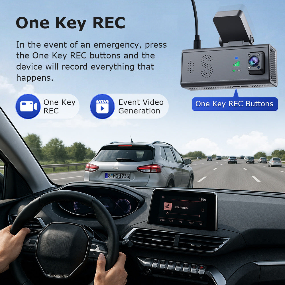 New Driving Recorder Binocular Parking Camera Panoramic HD Infrared Night Vision GPS Vehicle-mounted Monitoring