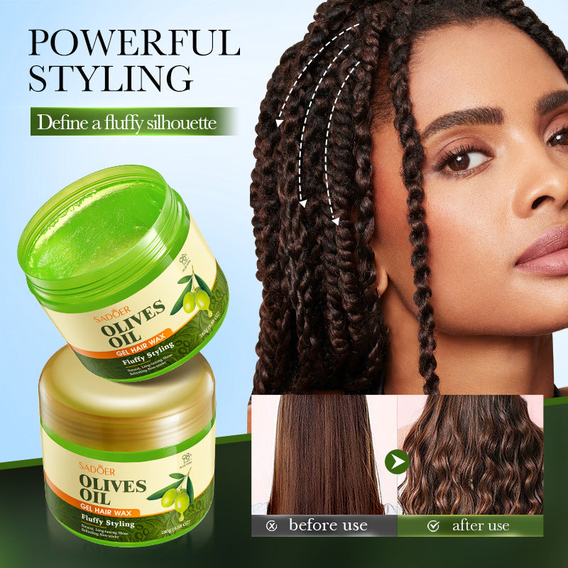 Full English Olive Oil Hair Styling Wax SADOER Nourishing Gel Styling Fluffy Hair Wax  Foreign Trade Wholesale