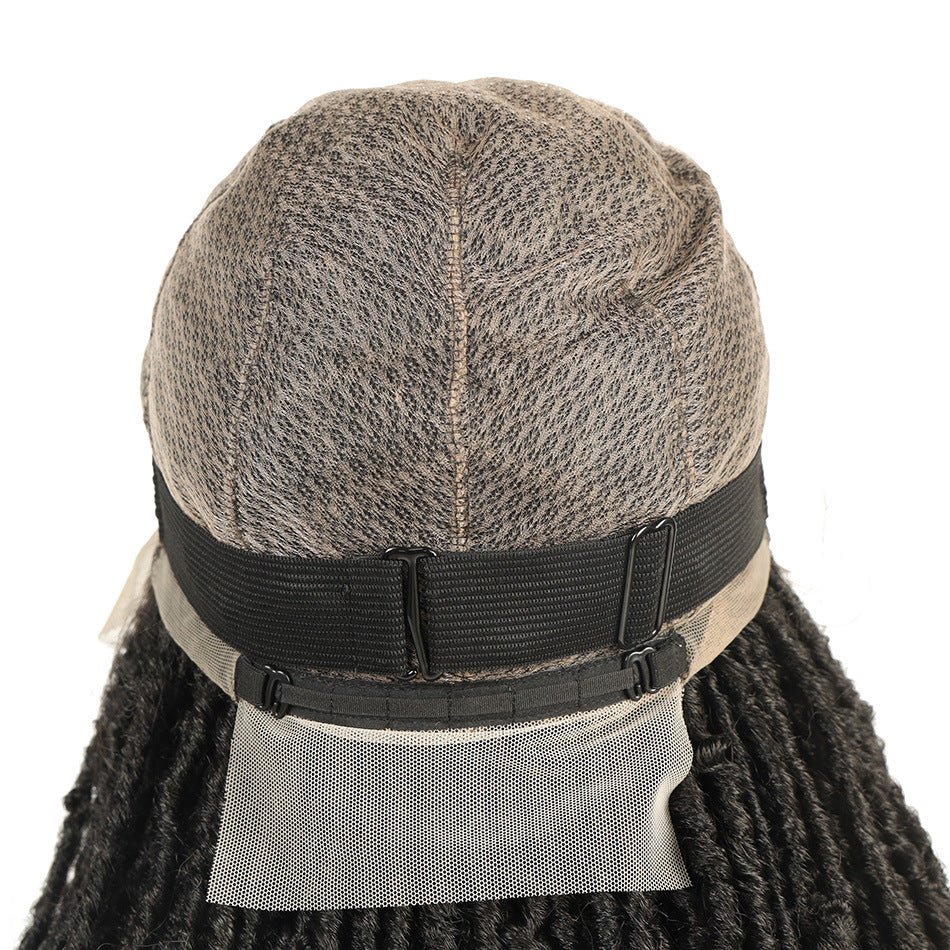 Wig for Women European and American Full Lace nu Crochet Hair Straight Up and Down Curly Synthetic Hair Cap