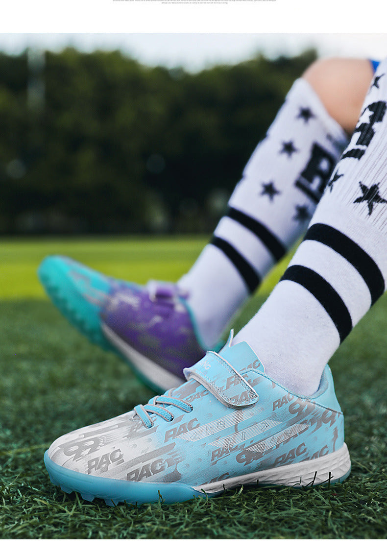 New Children's Magic Sticker Broken Nail Training Football Shoes Girls Boys Primary School Students Competition Training Sneakers