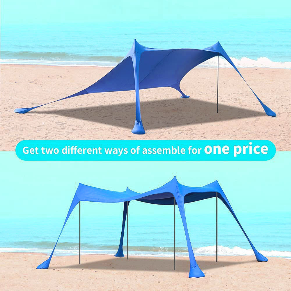 Outdoor Lawn Beach Lycra Canopy Tent Portable Lawn Camping Fishing Tent Outdoor Sun Protection Cooling Shade